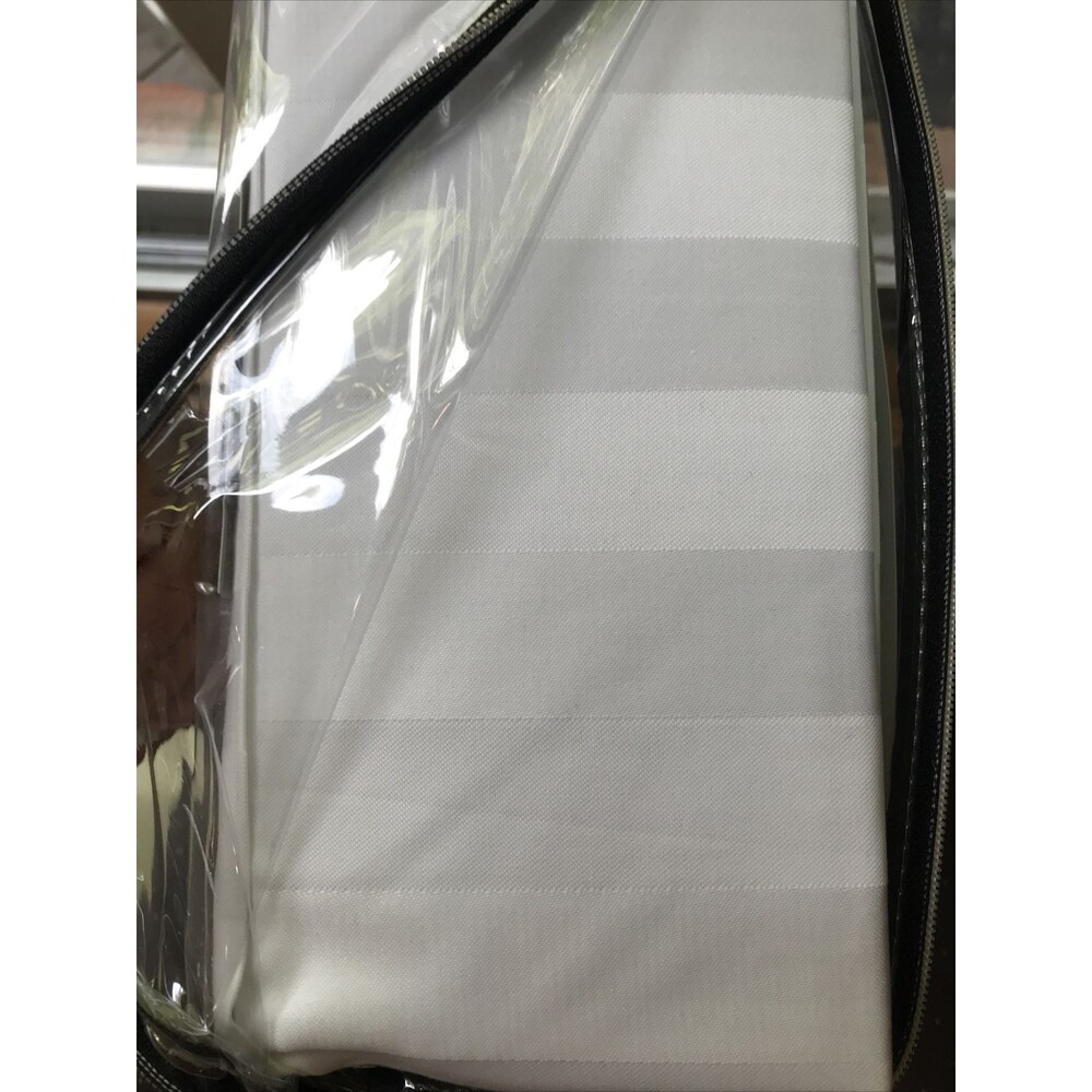AUTHENTIC NEW WAMSUTTA Dream Zone 1000 TC PimaCott Queen Sheet Set White Stripes - Picture 4 of 9